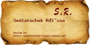 Sedlatschek Rózsa névjegykártya