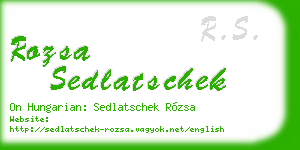 rozsa sedlatschek business card