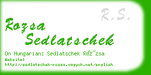 rozsa sedlatschek business card